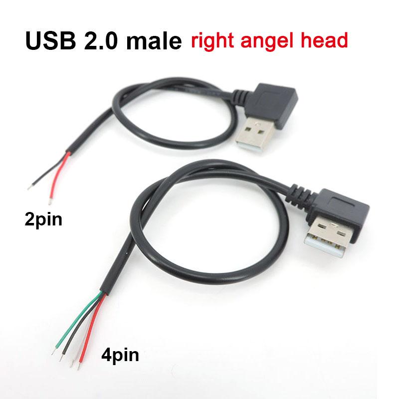 USB 2.0 Type A Male Female Power Supply Extension Cable USB Connector 2Pin 4Pin Wire Charger DIY Data Line