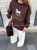 Chic Retro Print Hoodie for Women: Autumn/Winter European & American Style