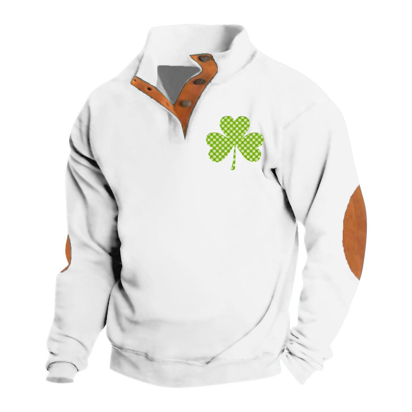 

Весняно-осінній чоловічий світшот зі стоячим коміром - це повсякденні светри на відкритому повітрі, топи XL білий