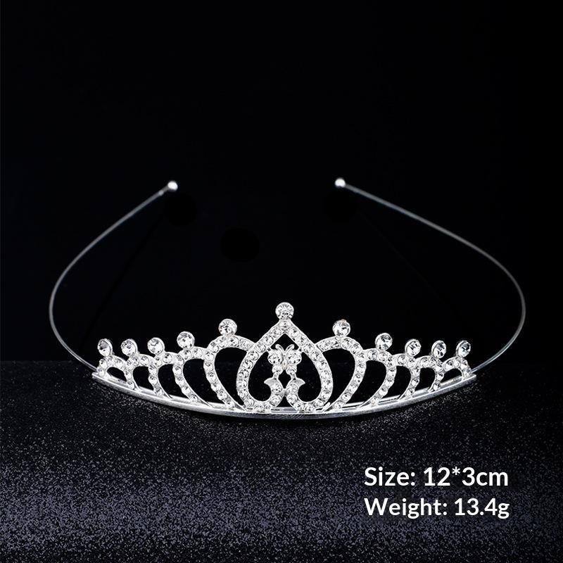 Romantic Princess Crown For Girls Rhinestone Crystal Hair Crowns Queen Headband Bridal Headdress Tiaras Hair Jewelry Accessories