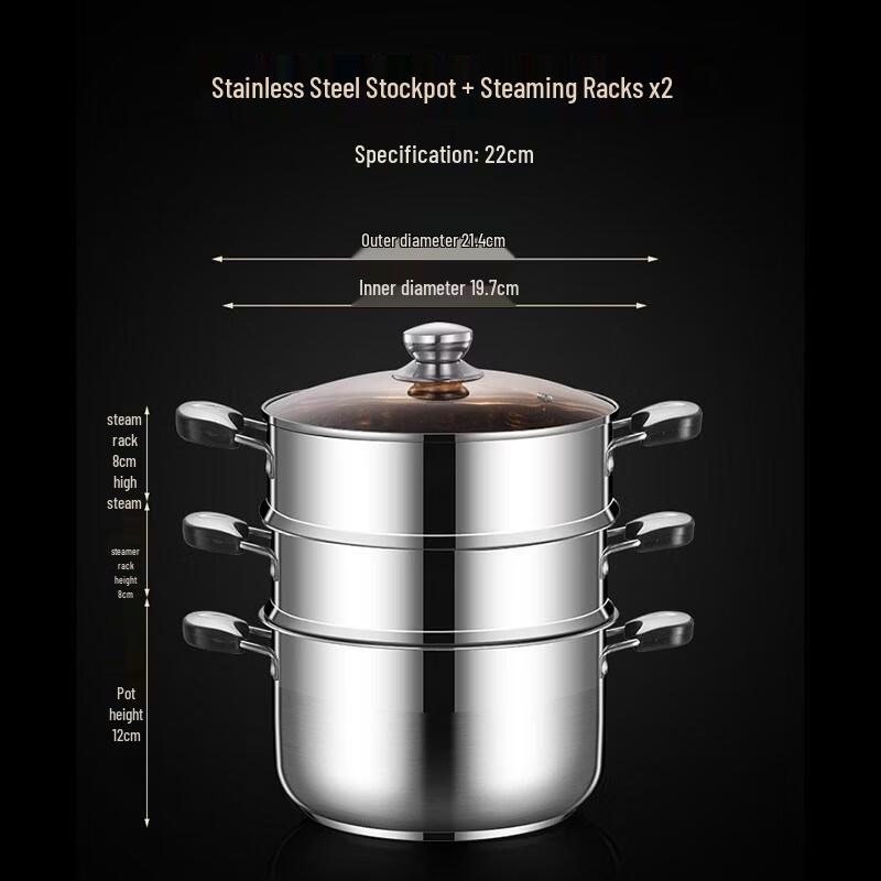 HANDUNYOU Anti-scald Stainless Steel Soup Pot