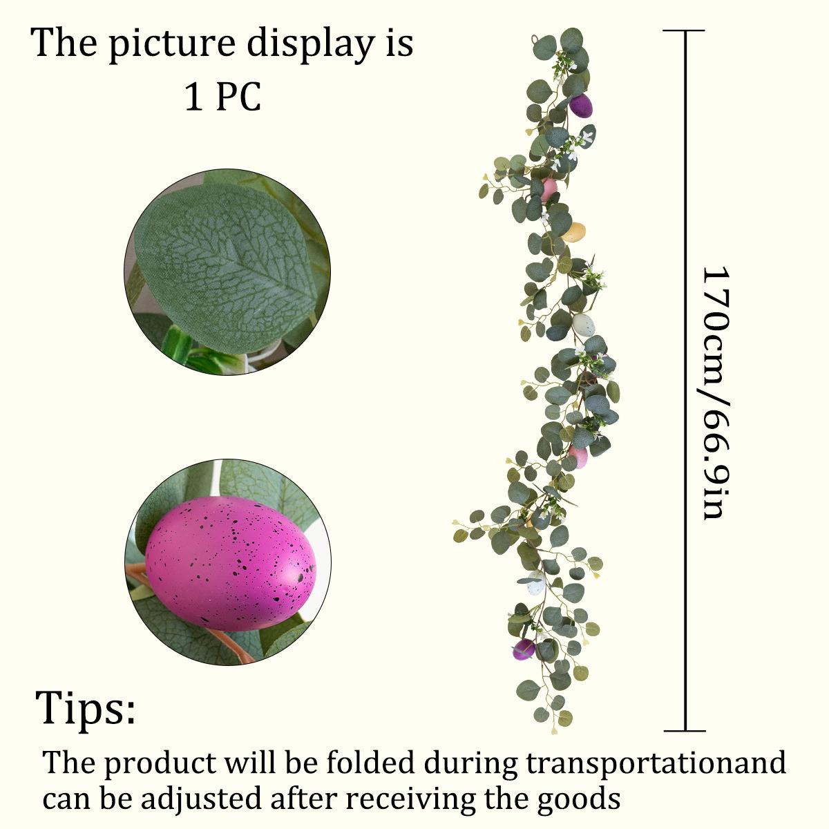 Пасхальное яйцо Эвкалипт Ротанг Декор для вечеринки Имитация Зеленые Лозы Подвесные для Дома Двери