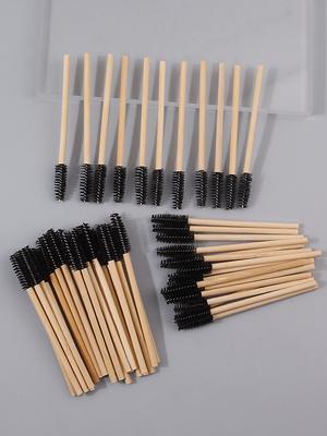 50PCS High-end Bamboo-handled Mascara Brush,special Makeup Brush for Eyelash Extension, Eyelash Comb, Eyebrow Brush, Makeup Tool