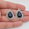Faceted Black Onyx Earrings, 925 Sterling Silver Earrings, Teardrop Onyx Earring, December Birthstone Designer Earring, Handmade Earrings