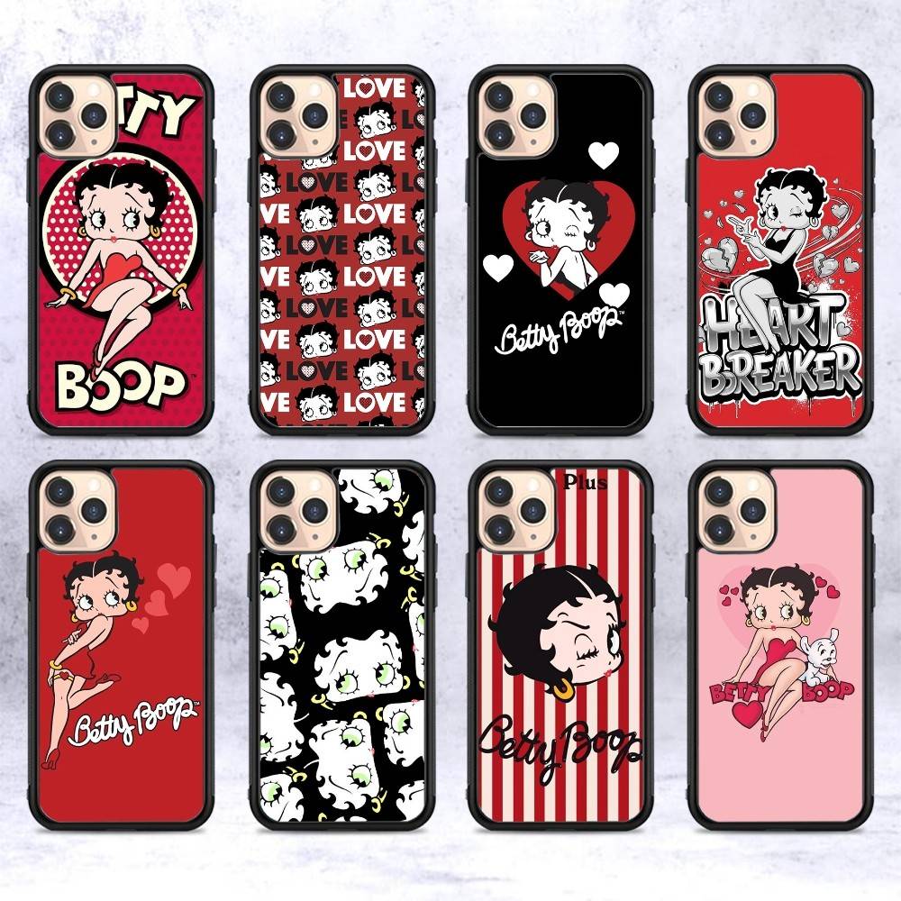 Animation B-Betty Boop PC+TPU Protective Phone Case For IPhone 17 16 Pro Max 15 Plus 14 13 12 11 Cover
