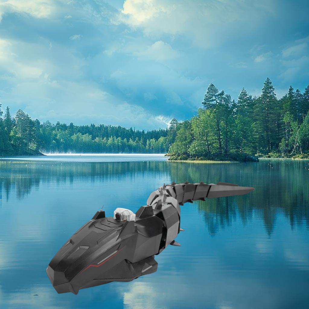 RC Snake Boat with Camera 1080P HD USB 2.4GHz Remote Control Boat Electric Toy with APP for Pools and Lakes Black
