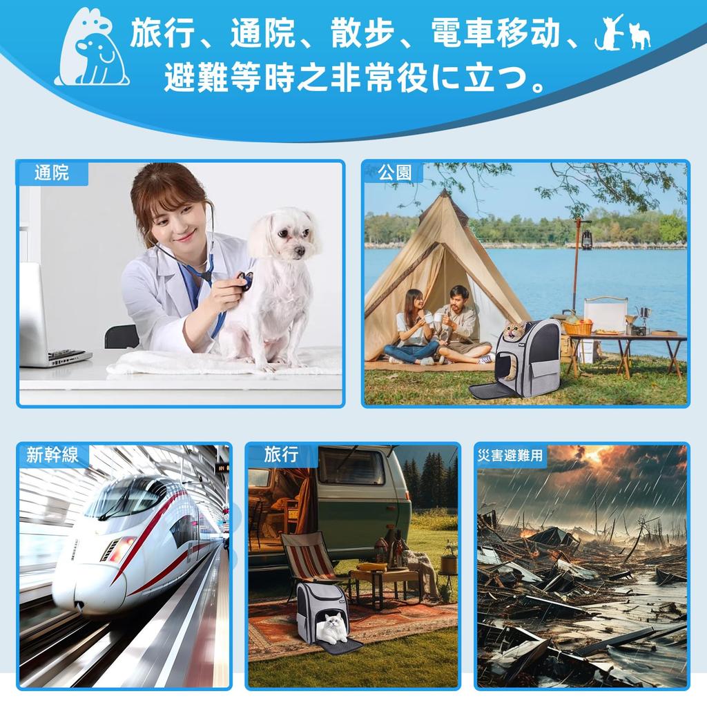 Honeypet Pet Cat Dog Carrier 8kg Weight Foldable with Suitable for and Small Hospital Train Disaster and Outdoor Use Carrier, Bag, Backpack, Capacity,