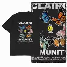 Men Women Vintage Rainbow Butterfly Graphic T Shirt Retro Distressed Wing Print Unisex Cotton Streetwear Short Sleeve Casual Tee 15