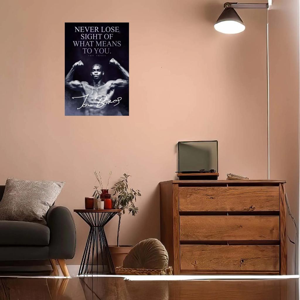 Jon Jones Metallskylt Boxningsposters Spelrumsinredning Man Vintage Plåttskylt Plakett för Väggkonst Dekoration Interiör