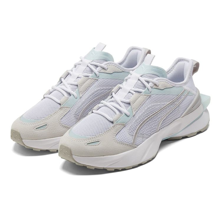 Puma Pwrframe Series Op-1 Handcraft Fabric Sports Comfort Low-Top Lifestyle Shoes Unisex Sneaker White Light-Gray 383709-02