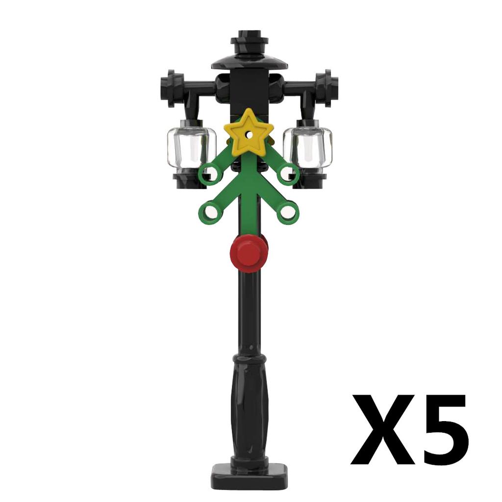 MOC DIY Accessori Parti Piastra Scena Città Blocchi da Costruzione Tronco d'Albero Recinzione Ringhiera Lampione Stradale Semaforo Base Giocattolo A037