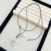 Y2K Metal Flower Necklace Chain Sweater Chain Retro Long Chain Necklace  Wedding