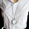 Women 3X Magnifier Necklace Pendant Magnifying Glass Necklace Pendant Hanging Magnifying Glass Chain Vintage Reading top sale