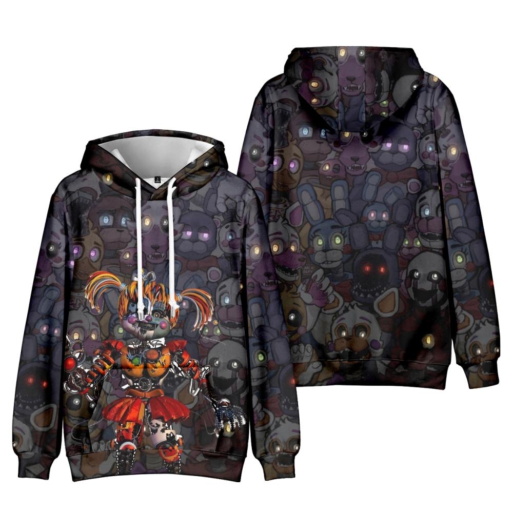 Pánské Dámské mikiny s kapucí Streetwear Casual Five Nights At Freddy's Cartoon Print Hoodie