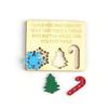 Christmas Hide And Seek Game Rustic Wooden Hide Seek Board Decoration Family Game Holiday Party Candy Cane Tree Snowflake Puzzle Ornament