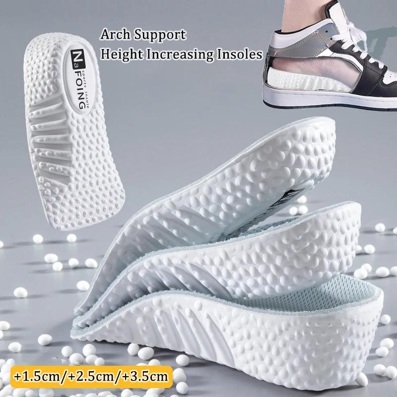 Innersulor med höjdökning av memoryskum, sneakers, hälhöjning, skoinlägg för män och kvinnor, skor, plattfot, hålfotsstöd, ortopediska innersulor