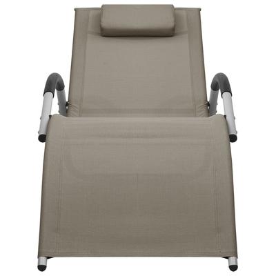 Sun Lounger Textilene Taupe and Grey