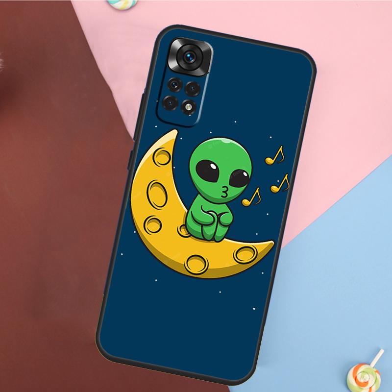 Aesthetics Cute Cartoon Alien Cover For Xiaomi Redmi Note 13 14 Pro 12 11 9 10 9S 10S 11S 12S Redmi 14C 10C 12C 13C Case