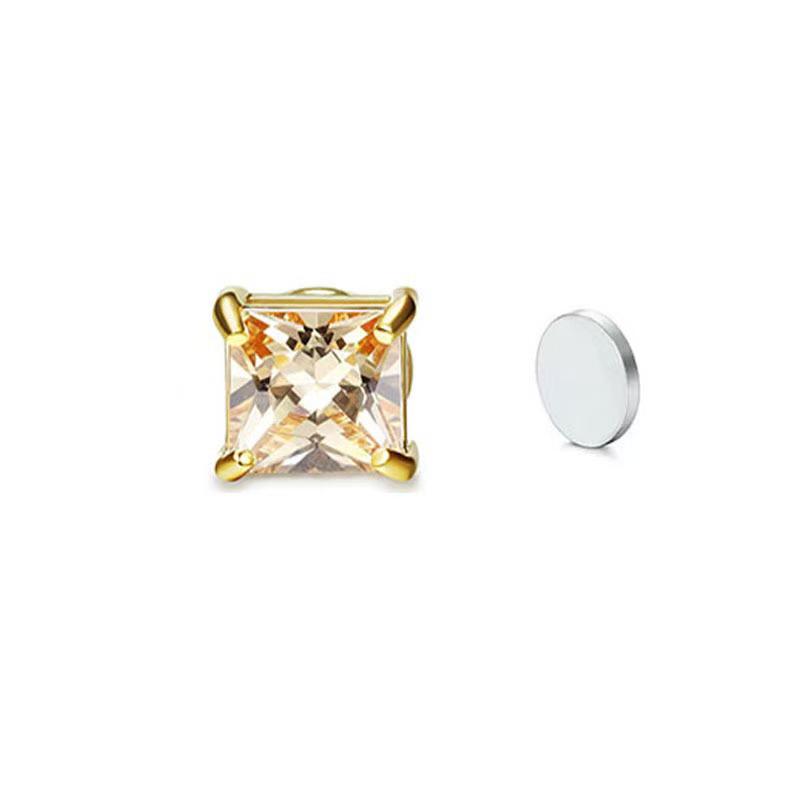 Orecchini Magnetici in Acciaio Inossidabile con Zirconi per Orecchie Non Forate - Orecchini alla Moda di Alta Gamma