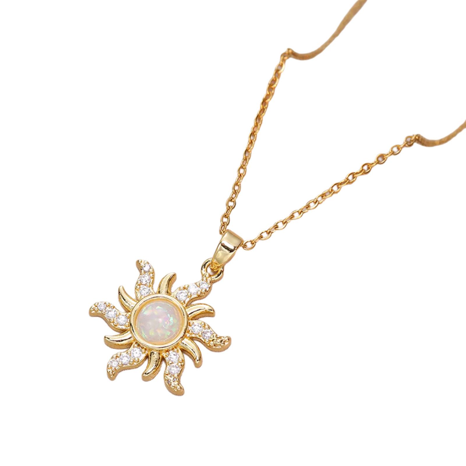 Unique Flower Shaped Necklace Unique Sunflower Zircon Necklace Adornment Designed for Fashion Forward Women