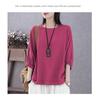 Loose Round Ne Bat Sve Top Pure Color Women's T-irt Polyester Fabric Batwing Sve Casual Comfortable Summer Top