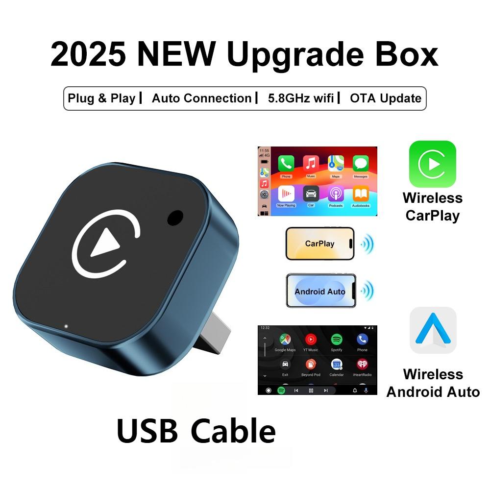 

FLIXIVI Wireless CarPlay Adapter 2-in-1 Wired to Wireless Dongle for Apple & Android phone Plug and Play Universal Car Accessory