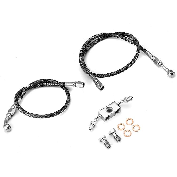 

Mofun 48.5 ABS Hydraulic Front Brake Line Kit Compatible with Harley Sportster XL883 XL1200 2012-2022, Fit 12 -14 Handlebar, Black 48.5 чёрный