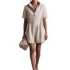 Cross-border European and American casual onesie shorts women's 2026 new short-sleeved waist loose and thin cotton and linen casual wide legs