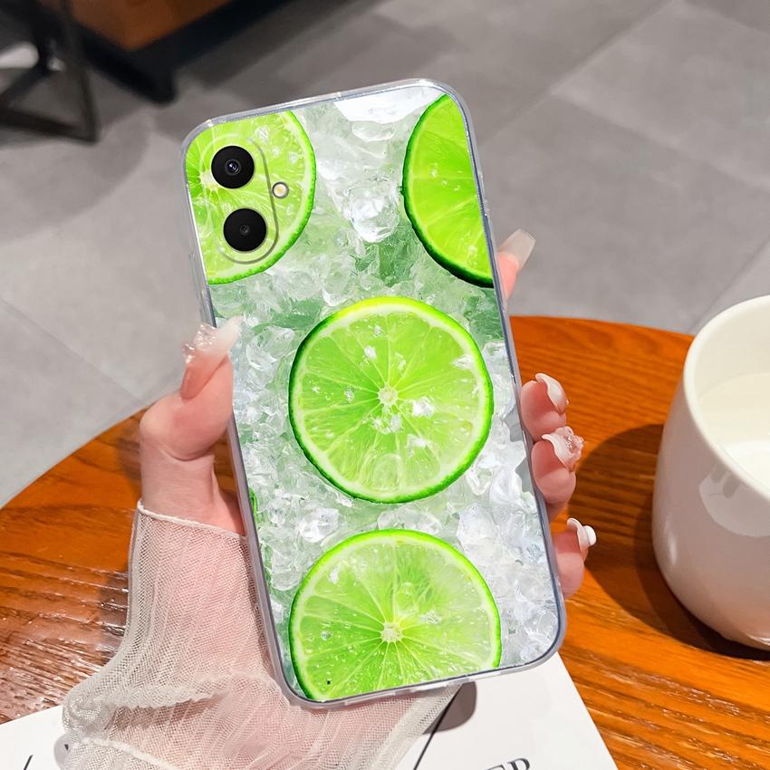

For Samsung A07 A71 M36 F36 F56 A17 A37 A53 A54 Phone Case Summer Fruit Patterns Ultra Thin Transparent TPU Protective Shell For Samsung Bumper Casing Samsung S26 Ultra