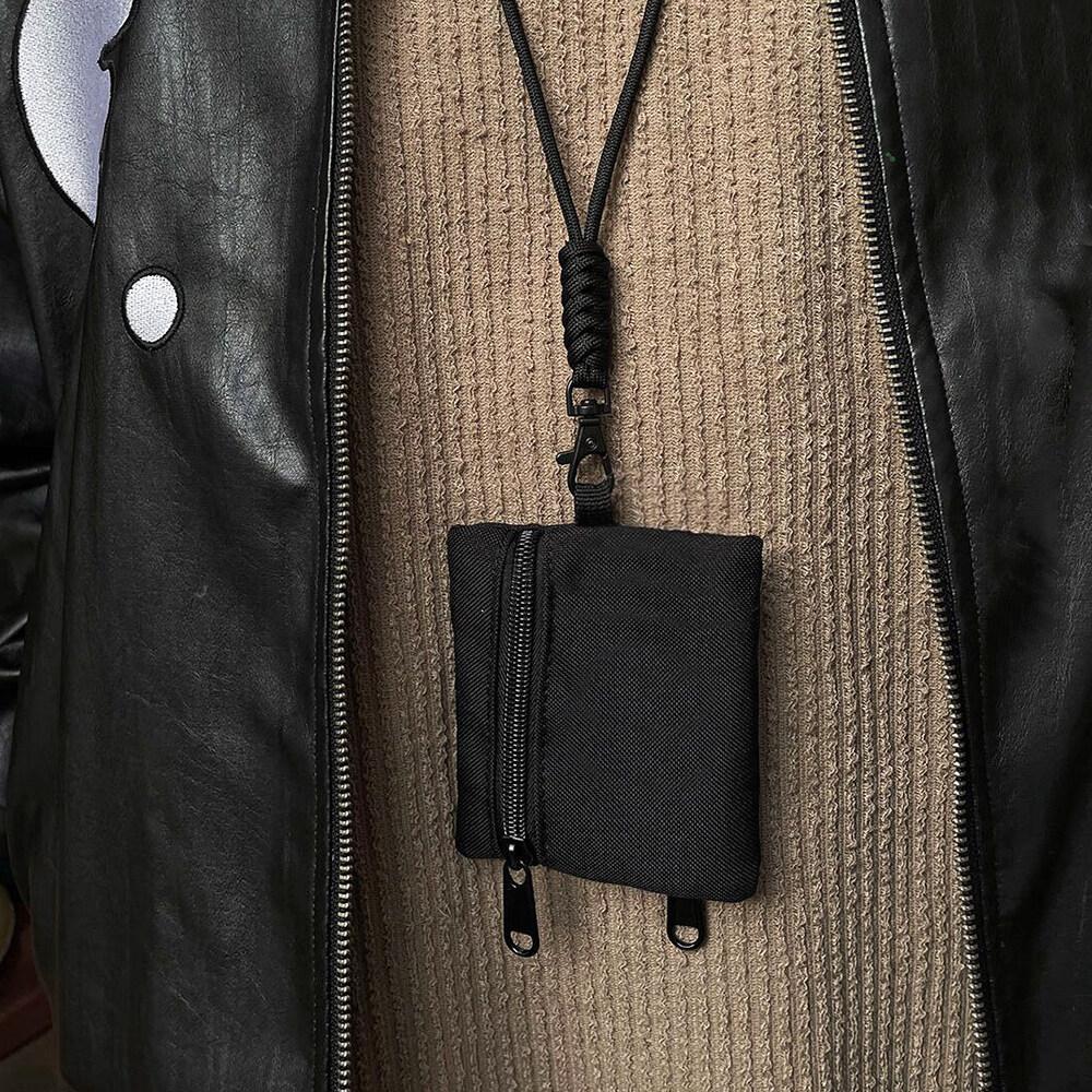 Multi Functional Mini ID Card Holder Mens and Womens Bank Credit Card Key Bus Subway Cards Sports Zipper Pouch with Lanyard