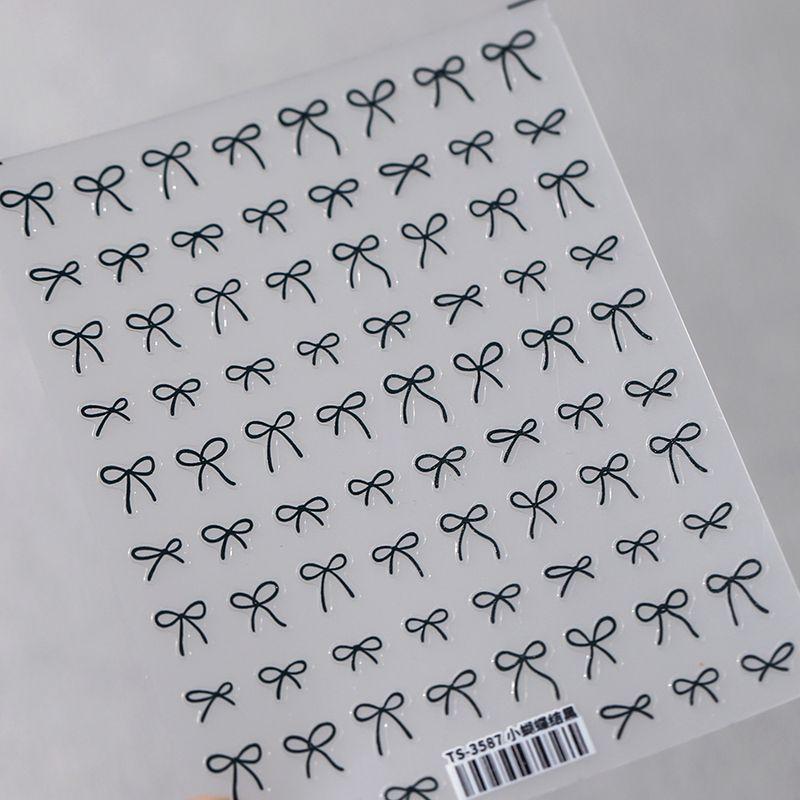 

Season Black and White Bronzing and Silver Plating Bows Nail Stickers Waterproof Nail Sticker Decorative Sticker Ornament 3587 M280 TS-3587 small Bows Black