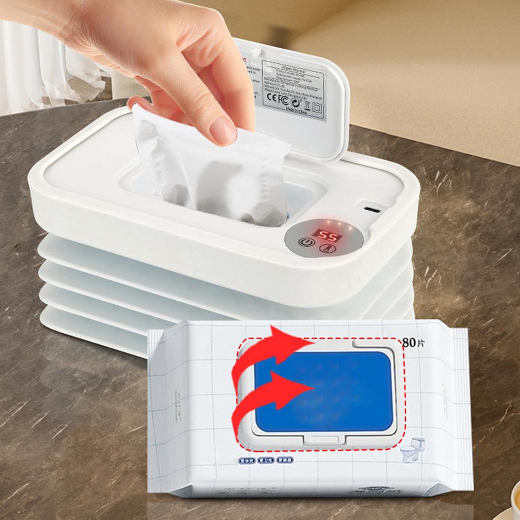 Våtservettvärmare Dispenser Bärbar USB Baby Våtservettmaskin med Konstant Temperatur Intelligent Värme för Bil Hem Sovrum