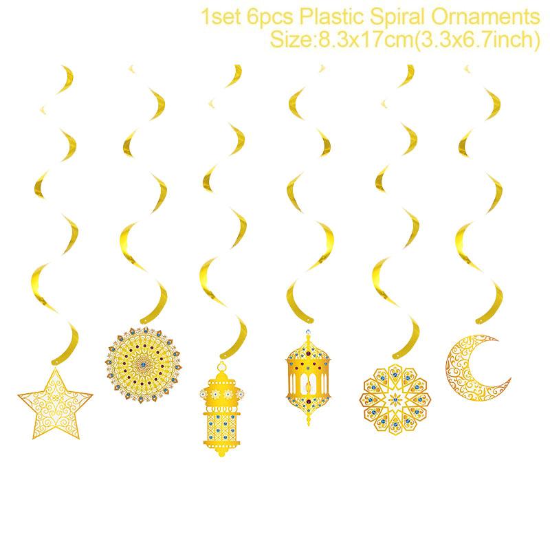 2024 Eid Mubarak Decoration Tablecloth Table Runner Banner Balloons Islamic Muslim Party Decor Ramadan Kareem Eid Al Adha Gift