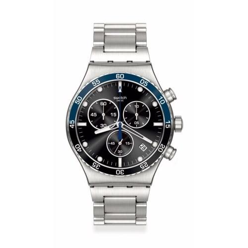 

Swatch Watch, Dark Blue, New Irony Chrono, YVS507G, Gray