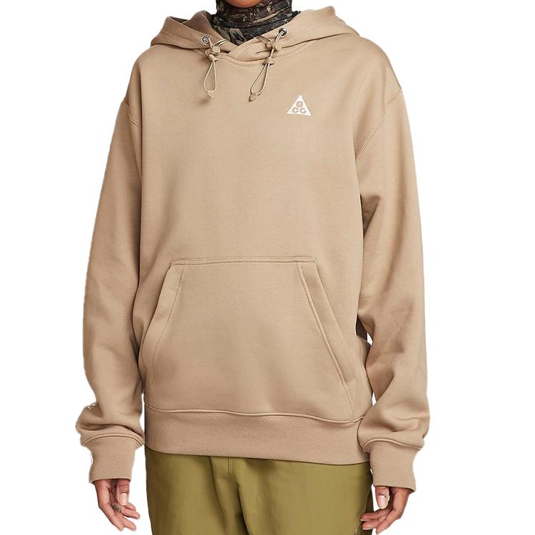 Nike Therma-FIT Fleece-Lined Thick Plain Loose Pullover Hoodie Unisex tops Khaki DZ3393-247