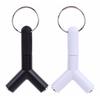 Divisor em Y de 3,5 mm Fone de Ouvido Jack Duplo Adaptador de Áudio Feminino Design de Chaveiro