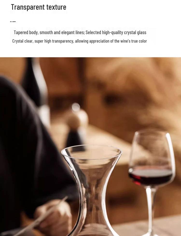 Luxury Crystal Wine Decanter with Fast Oxygenation and Filtration