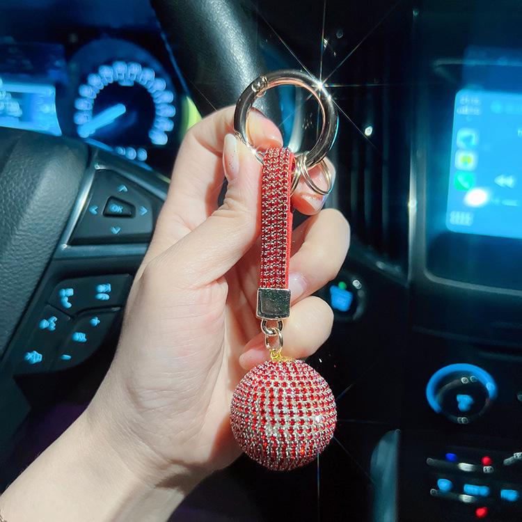 Elegant Handmade Diamond Keychain: Stylish Women's Car Accessory & Pendant