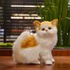 Animal Simulation Furry Hanging Cat 3D Eyes Lifelike Cat Plush Toy  Photo Props