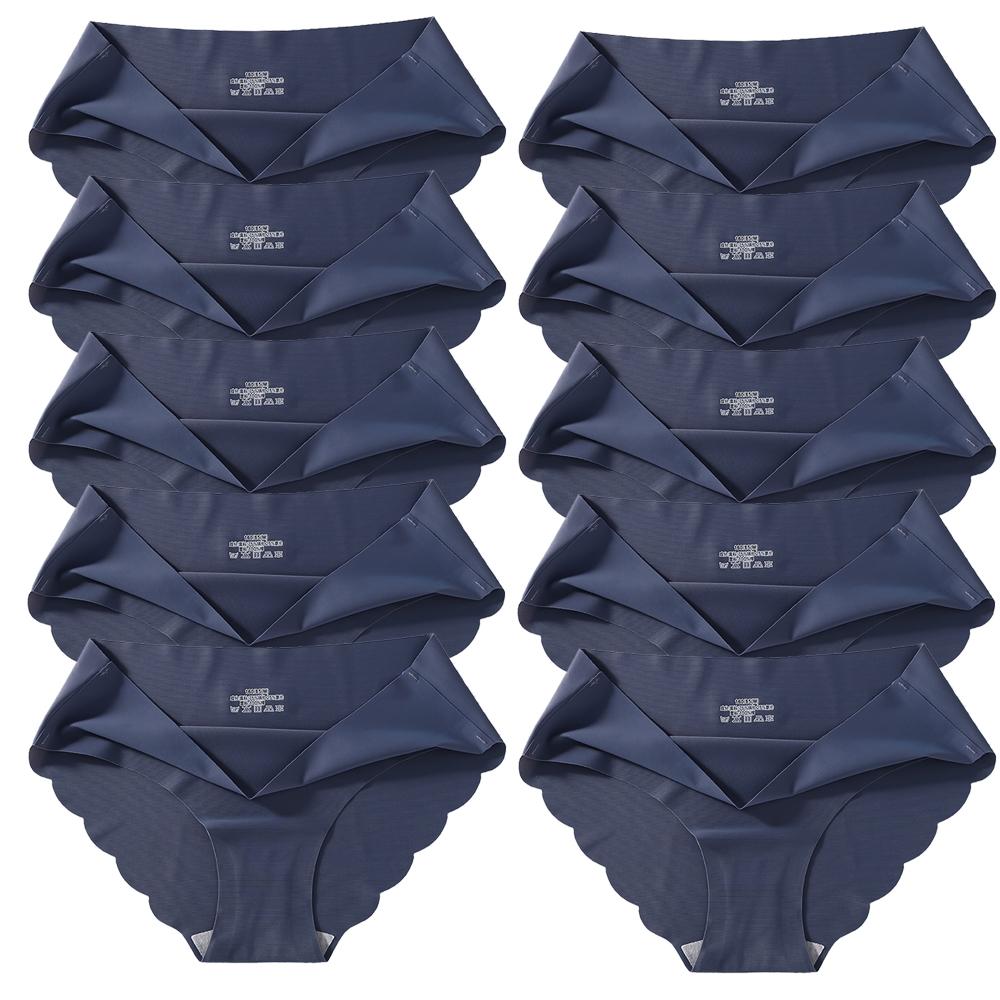 Seamless Silk Panties Women Underwear Sexy Female Underpants Briefs Woman Lingerie Underwear Ice Silk 10 Pcs/Set