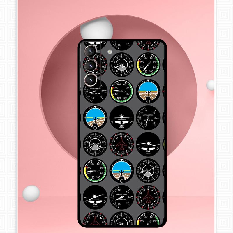 Flight Instruments Case For Samsung Galaxy S22 S23 S24 Ultra Note 20 10 S8 S9 S10 Plus S21 S20 FE Soft Cover