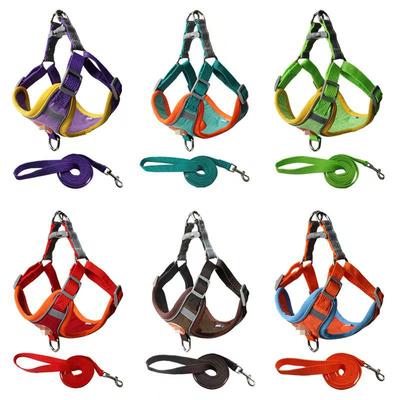 Reflective Breathable Deer Velvet Pet Harness & Leash