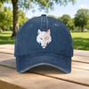 Classic Wolf Head Pattern Washed Baseball Cap Unisex Casual Dad Hat Retro Sports Street Wear