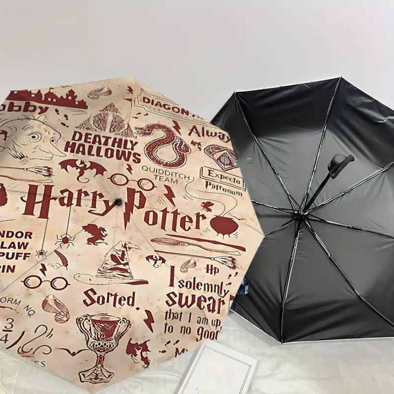 1PC Harry Potter Diagon Alley Umbrella-8-Rib Reinforced, Automatic Open, Lightweight & Durable, Cute Fashion Accessory for Outdoor, D2657