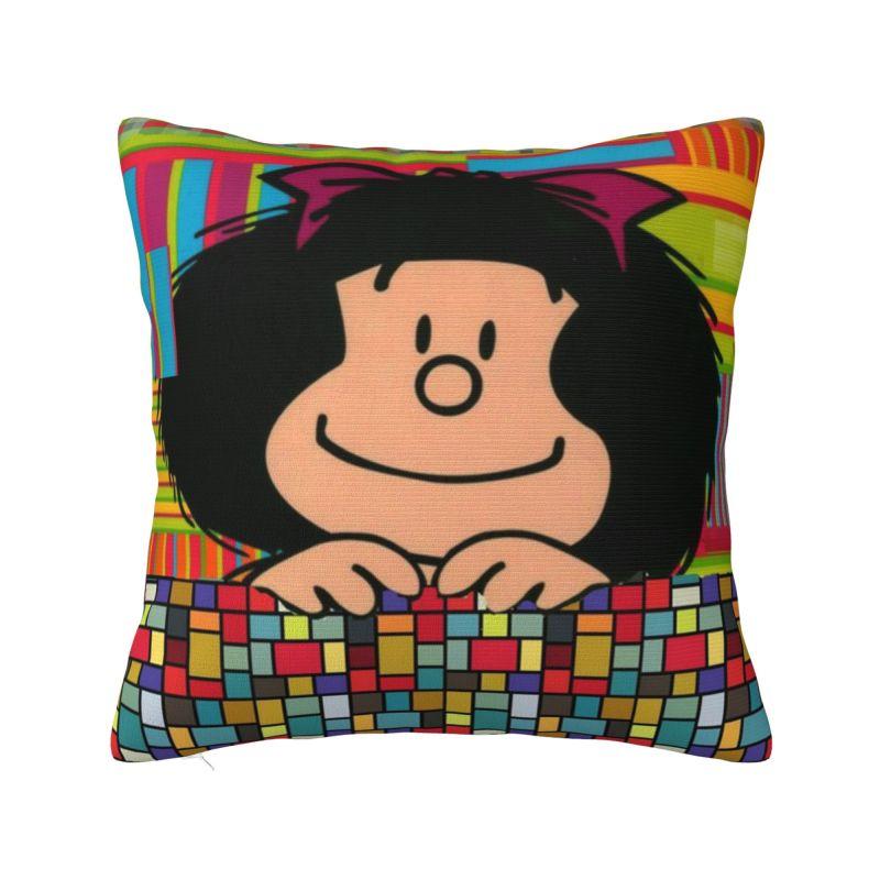 Quino Comic Cartoon Mafalda Throw Pillow Case Cm Home Decoration Cushion Cover Polyester Pillowcase Doublesided Printing