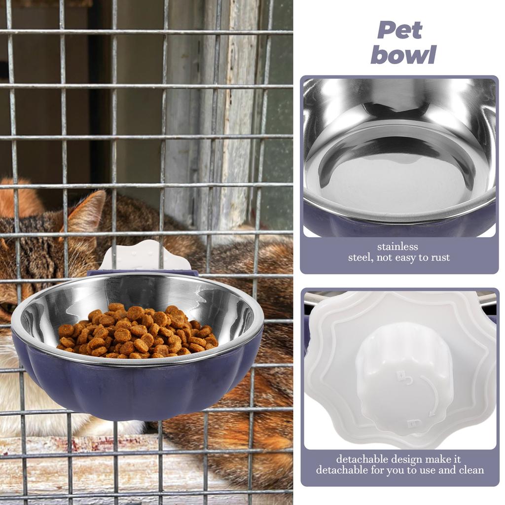 Hanging Pet Bowl Cat Feeder Puppy Supply Crate Dog Stainless Bowls Dishes Large Dogs Plastic Cage Rabbit Water Small