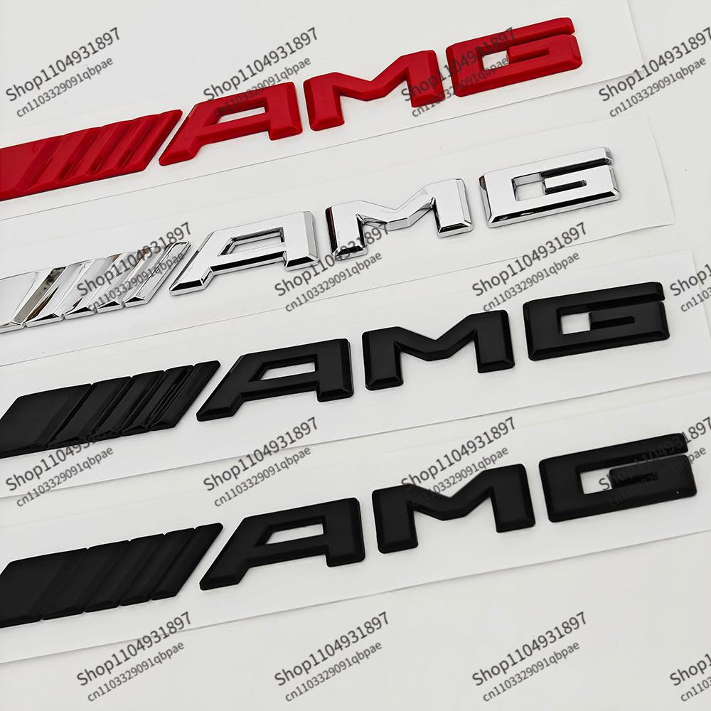 3D ABS Black Logo AMG Emblem Letters Car Trunk Badge For Mercedes Benz W204 W205 W176 W177 W212 W213 AMG Sticker Accessories