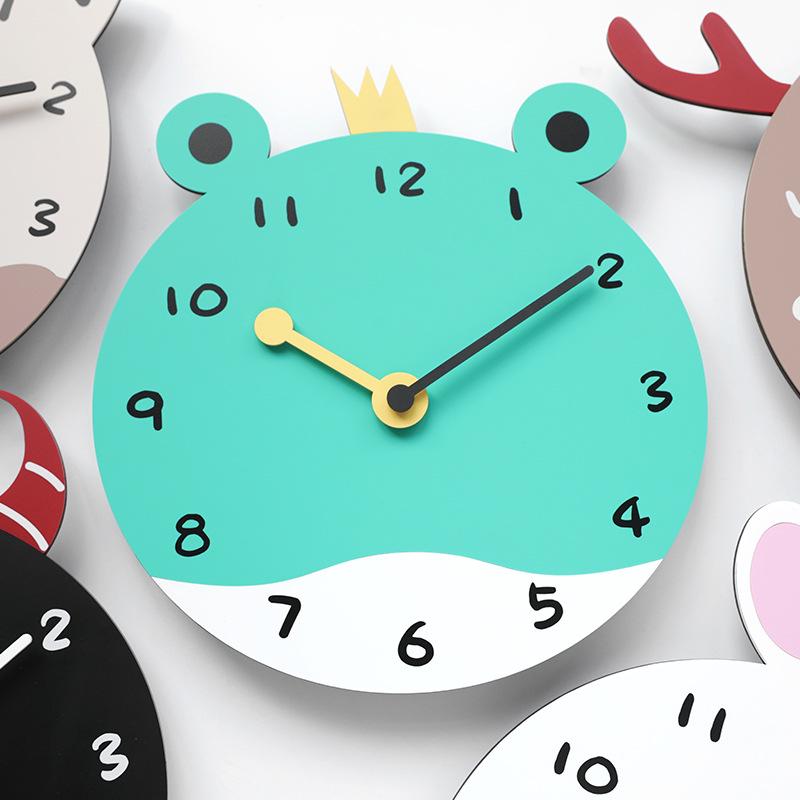 Wozoom Cartoon Silent Wall Clock - Creative, Cute Art for Bedroom Decor