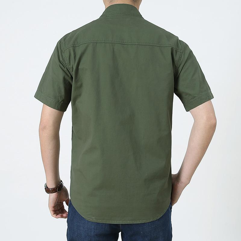 Camicia estiva casual a maniche corte Tide Big Yards Camicia militare da uomo ampia e sottile da uomo, comoda e resistente