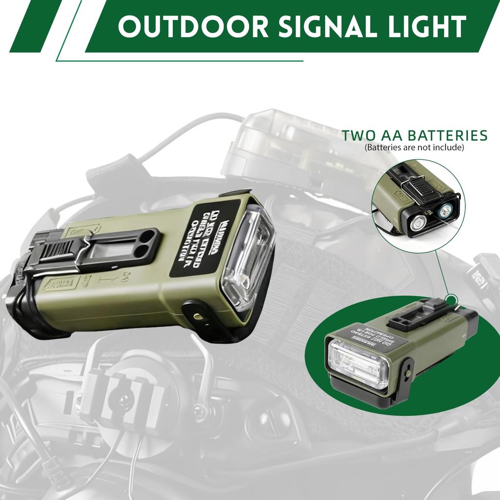Set Casco Tattico Casco Protettivo Regolabile FAST con Cuffie Luce Sopravvivenza Modello NVG Luce Segnalazione per CS Airsoft Cosplay